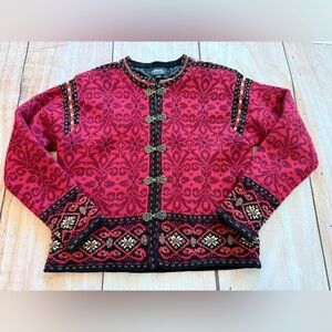 Vintage Icelandic Design Wool Blend Boho bohemian Grandmacore Size Small Lined